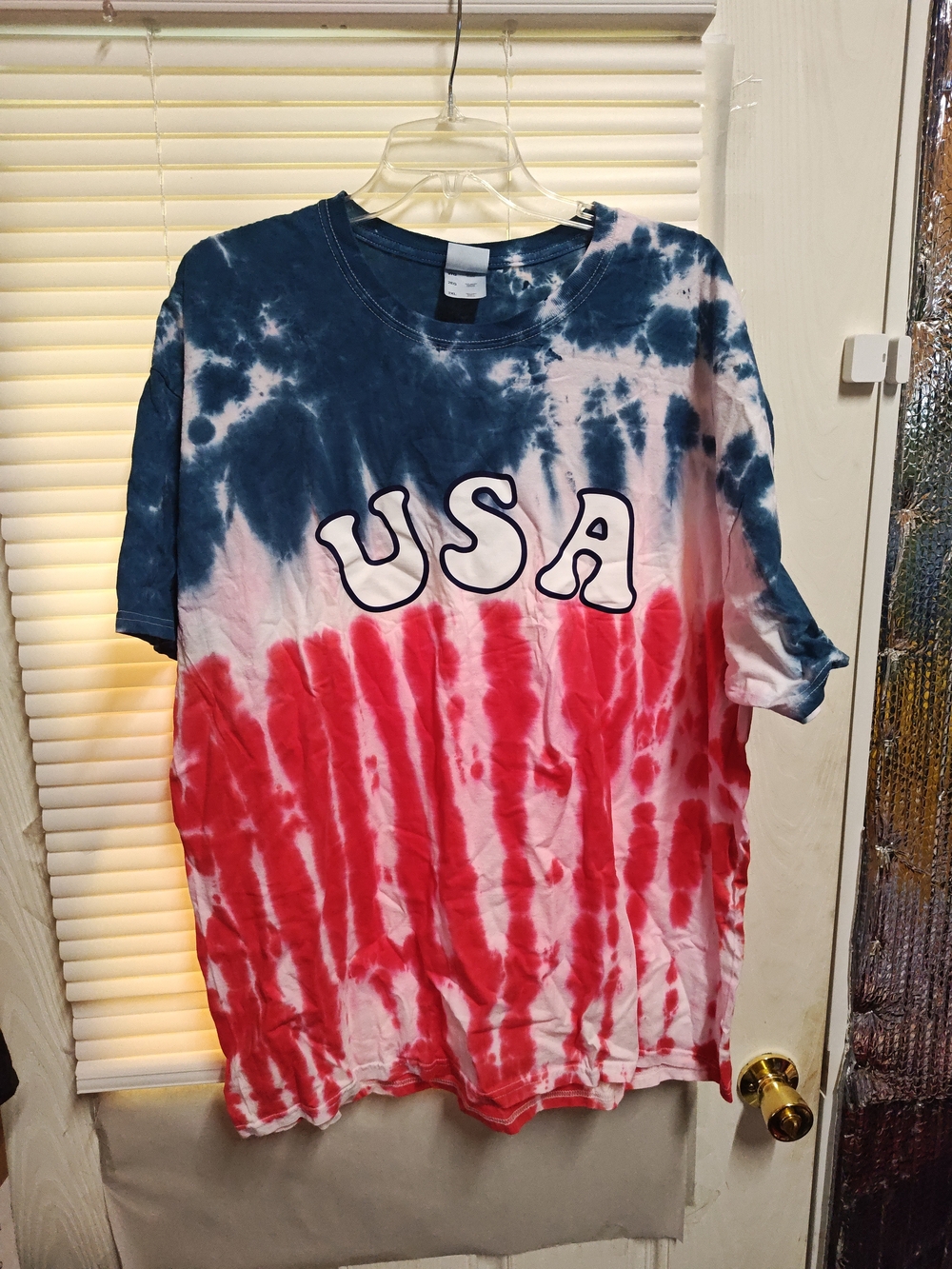 Colortone USA Tie-Dye Graphic Tee in Navy, White & Red